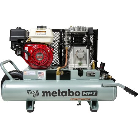  The Metabo HPT The Tank XL 9-Gal. Wheelbarrow Compressor on a white background.