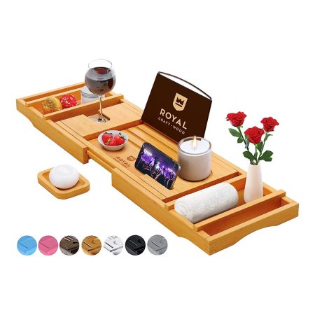  Best Housewarming Gifts Option: Royal Craft Wood Luxury Bathtub Caddy Tray