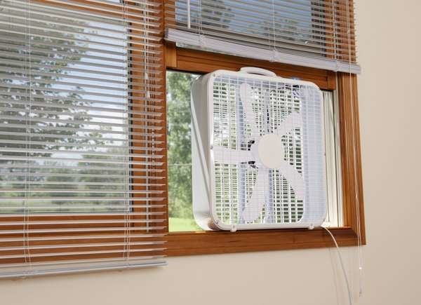 White Box fan in window