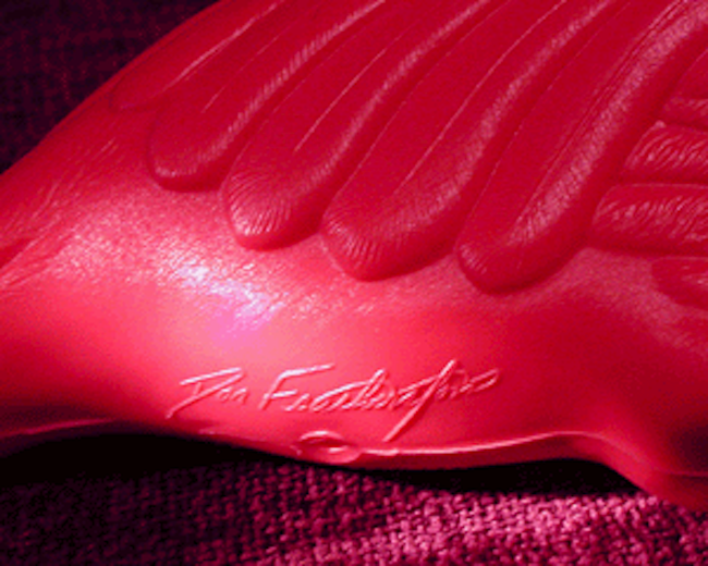 donald-featherstone-signature-on-a-plastic-flamingo