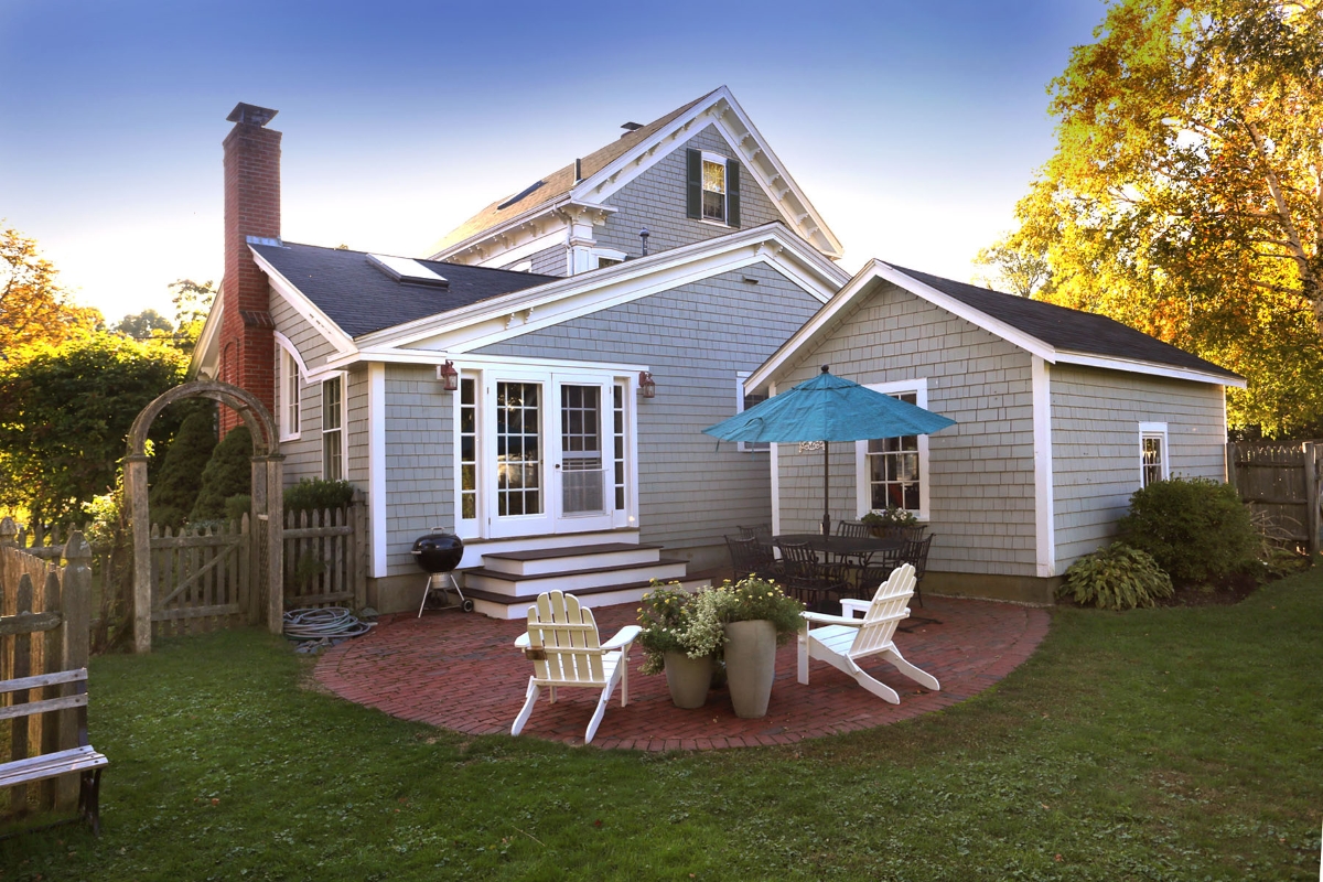 Outdoor brick patio