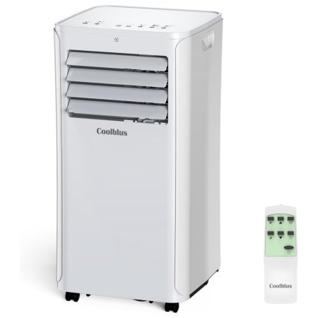  Coolblus 12,000 BTU Portable Air Conditioner with remote on white background