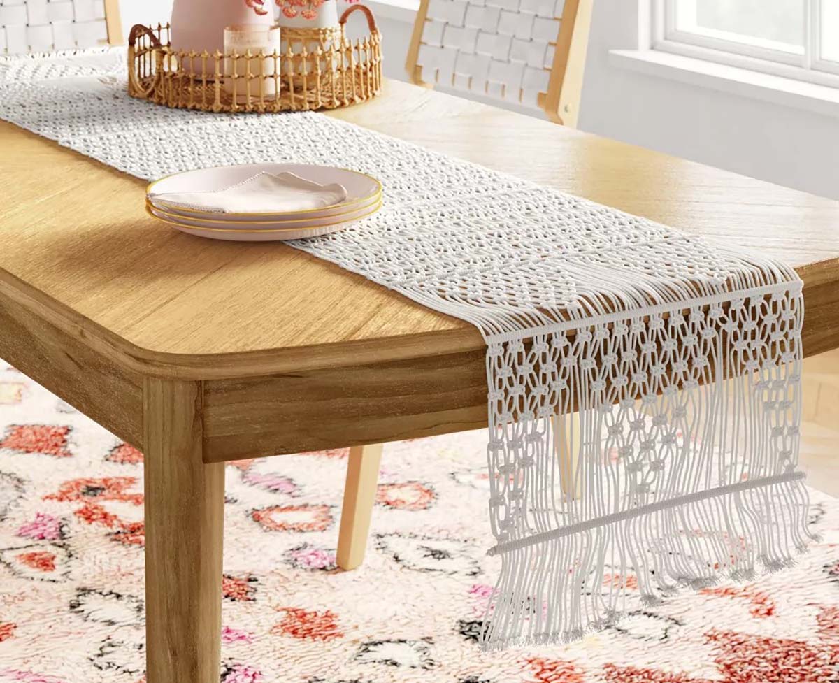 The Best Table Runner Option Opalhouse Cotton Macrame Runner