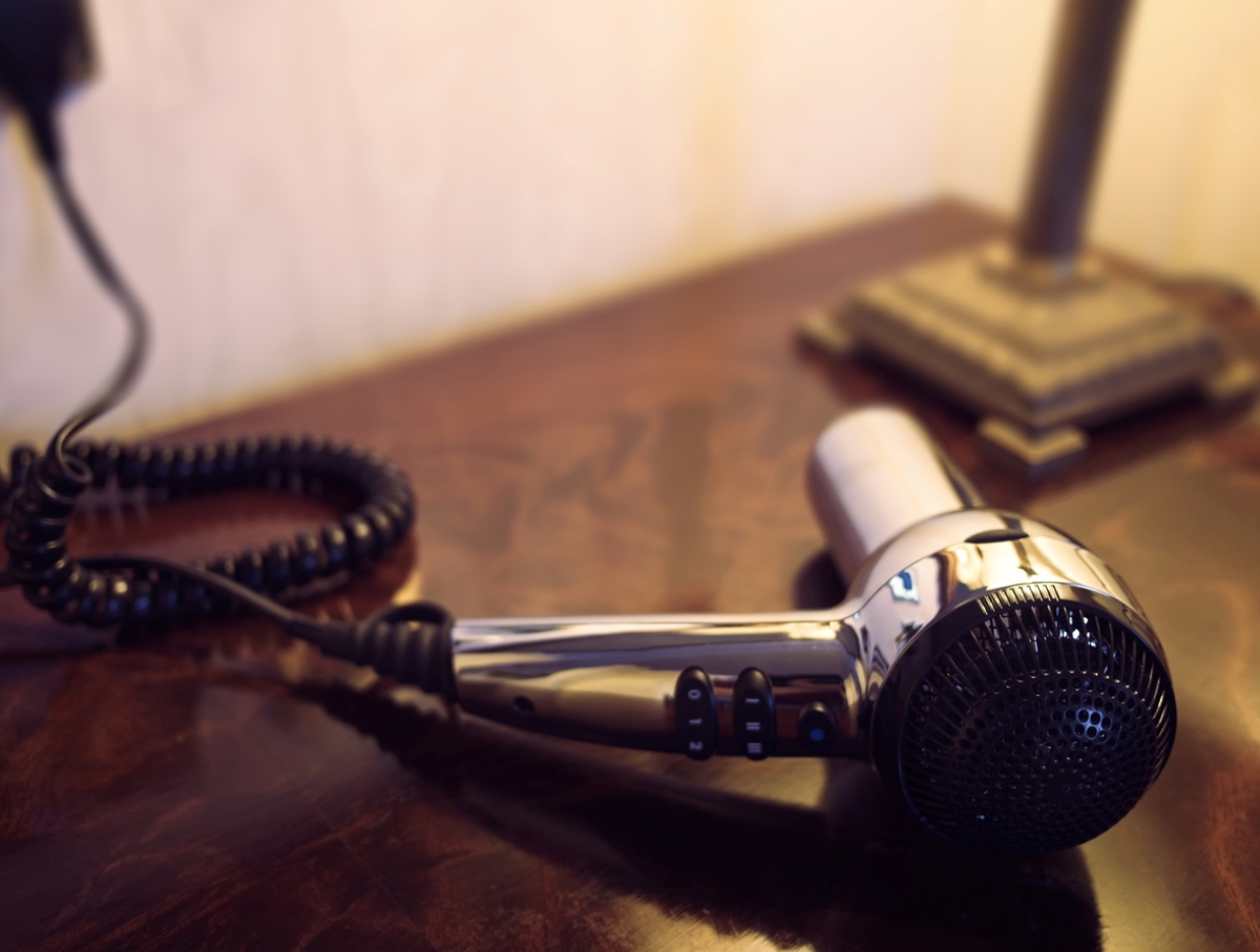 Blow dryer on table