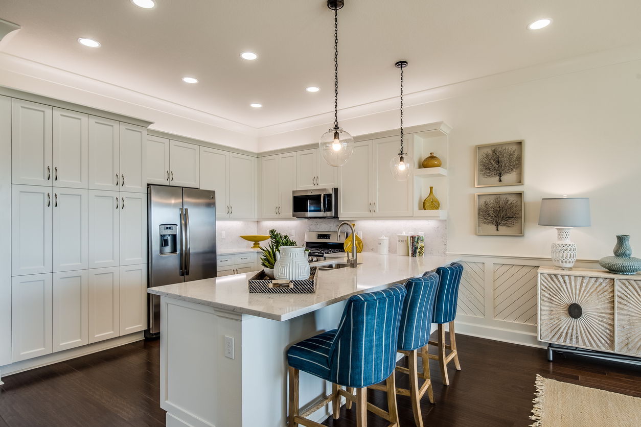 Spacious kitchen with stainless steel appliances