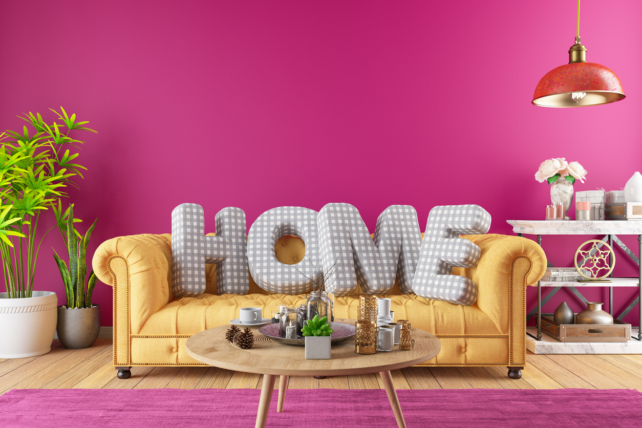 Pink Room with HOME Cushions.