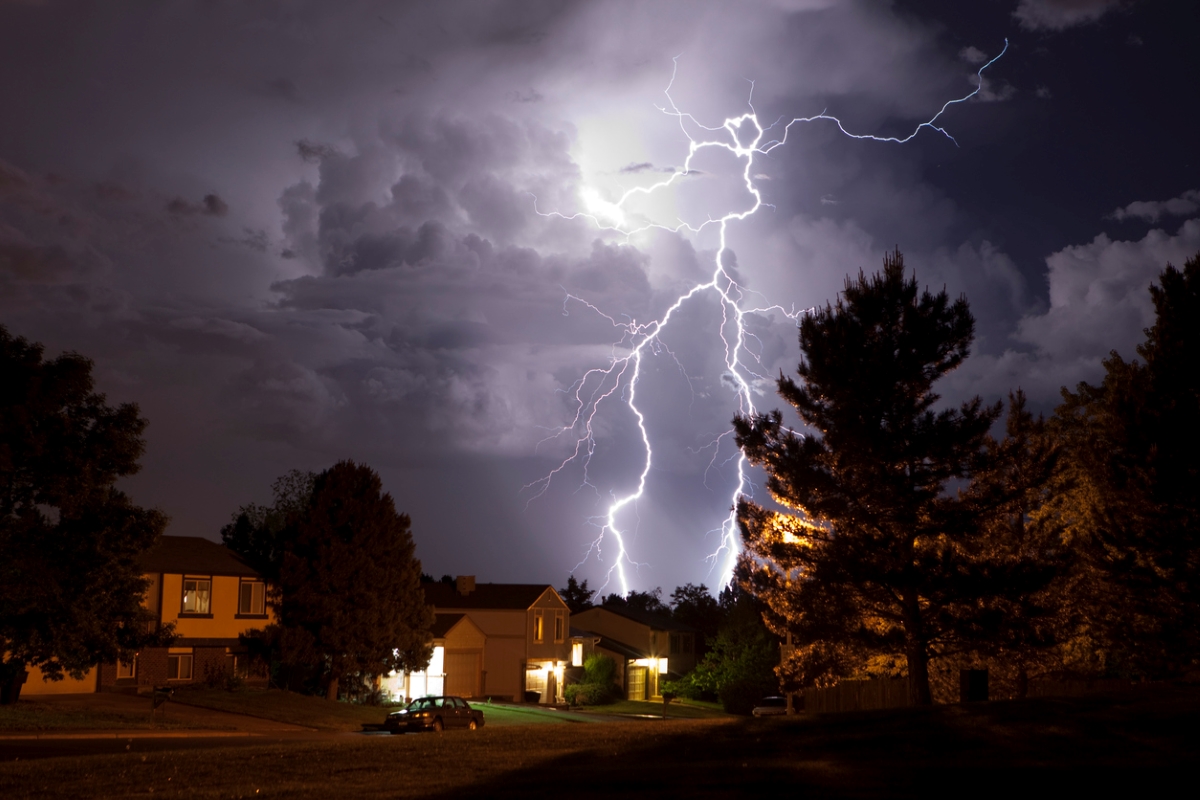 Lightening in dark night