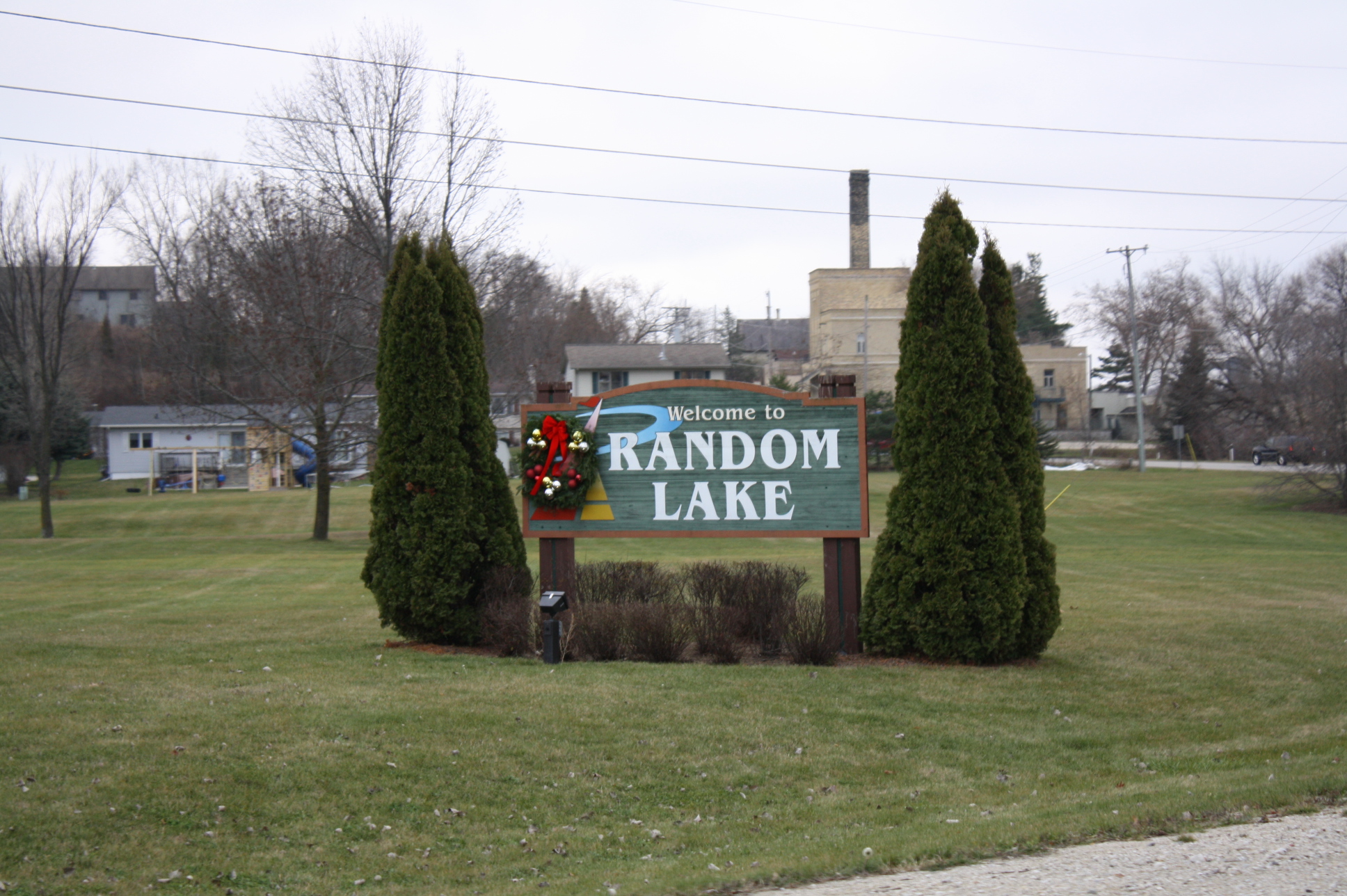 sign for random lake wisconsin