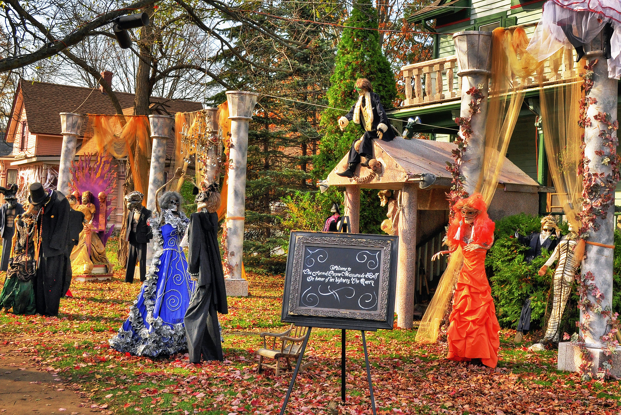 Halloween decorations on Tillson street in Romeo Michigan.