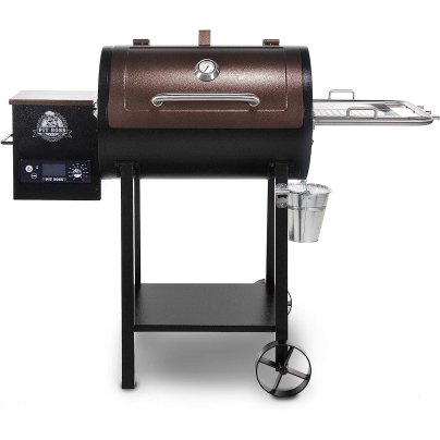 The Pit Boss Mahogany 440 Deluxe Wood Pellet Grill on a white background.