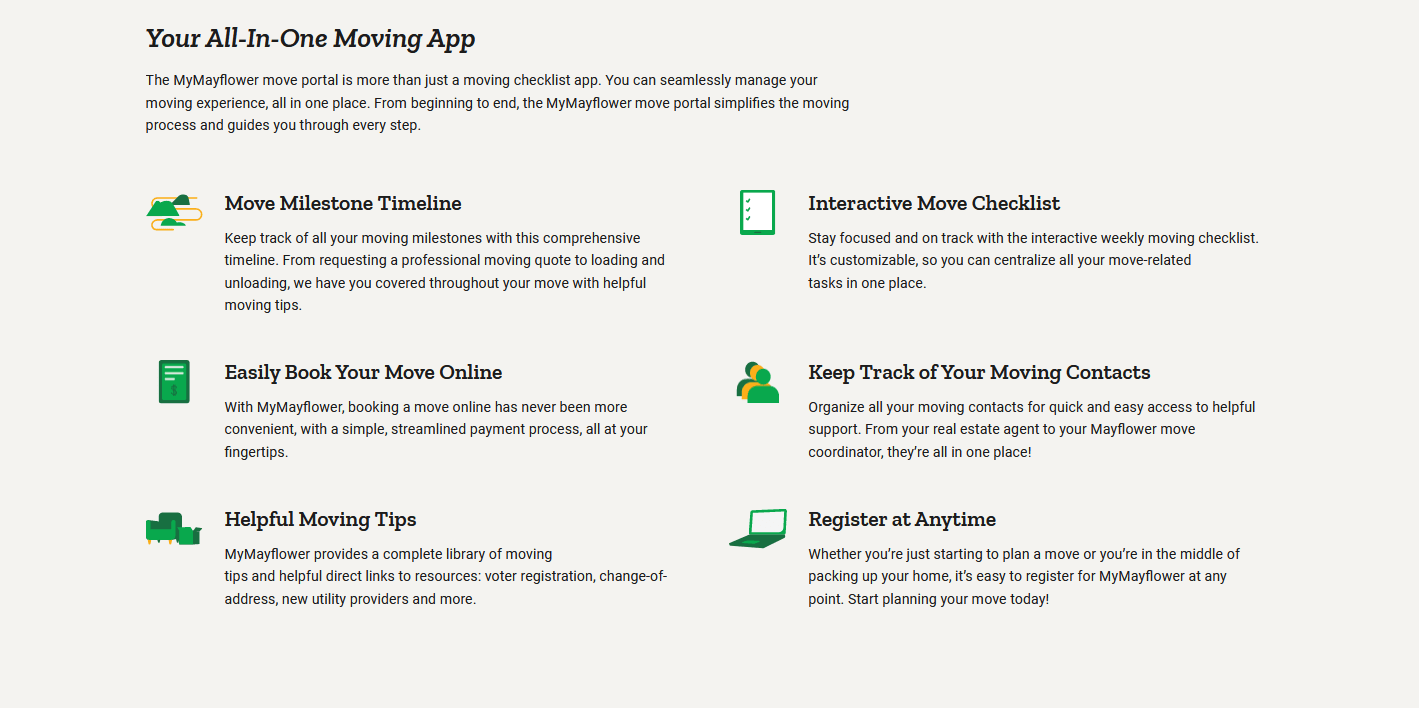 Mayflower Moving Reviews Copy of MyMayflower portal features