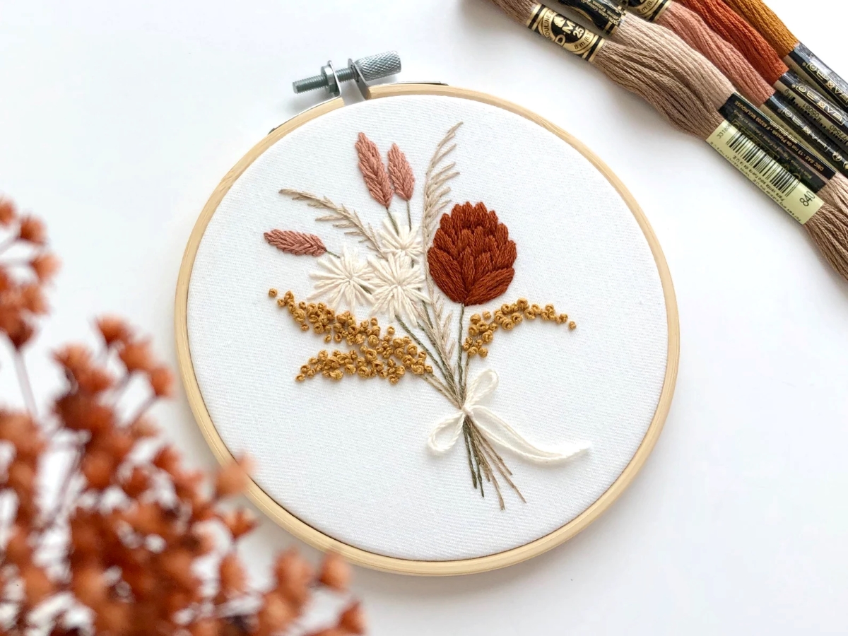 Floral embroidery pattern