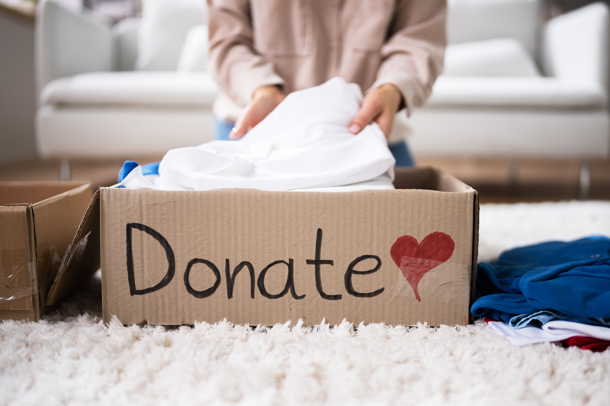 Donating Decluttering And Cleaning Up Wardrobe Clothes