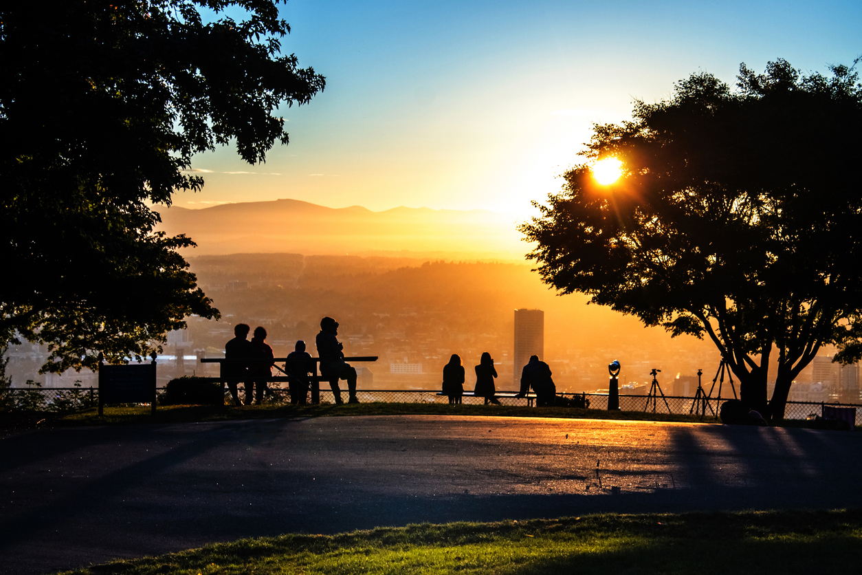 sunset in portland oregon