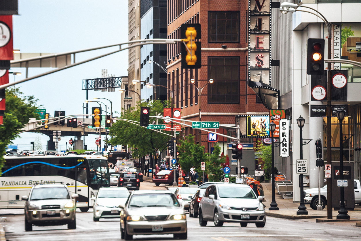 Street level view of st louis missouri