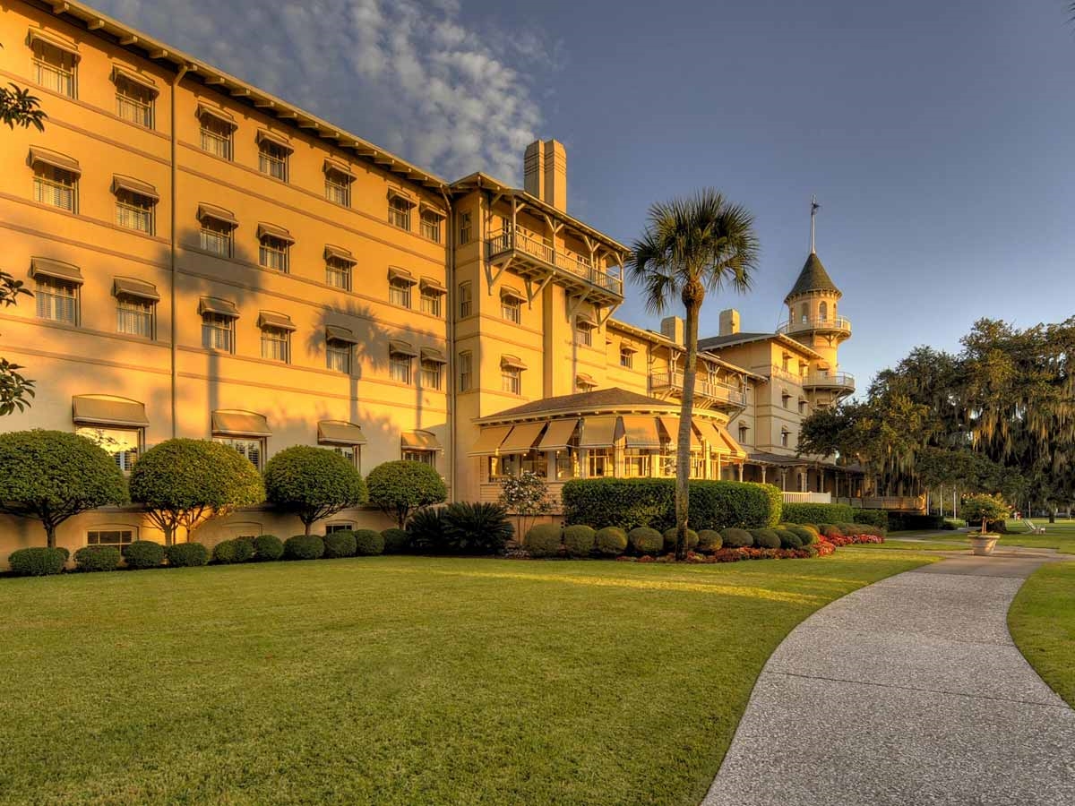 Hotel during sunset