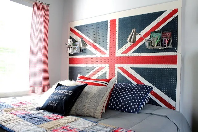 Union Jack Pegboard Headboard