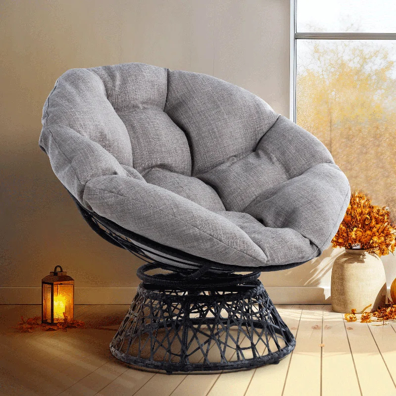 Bayou Breeze Lairey Swivel Wicker Papasan Chair