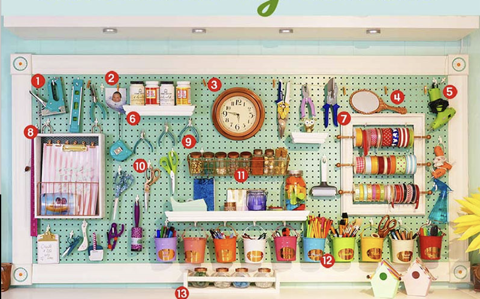 Craft Room Accessories Peg Board