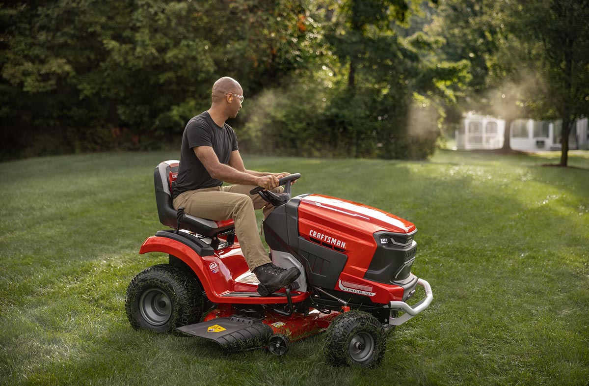 Battery riding lawn mower sale