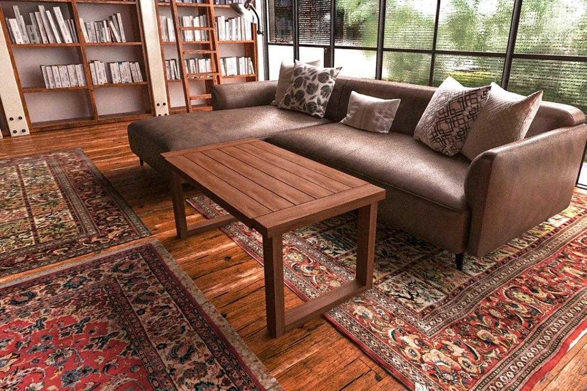 Farmhouse wooden table.