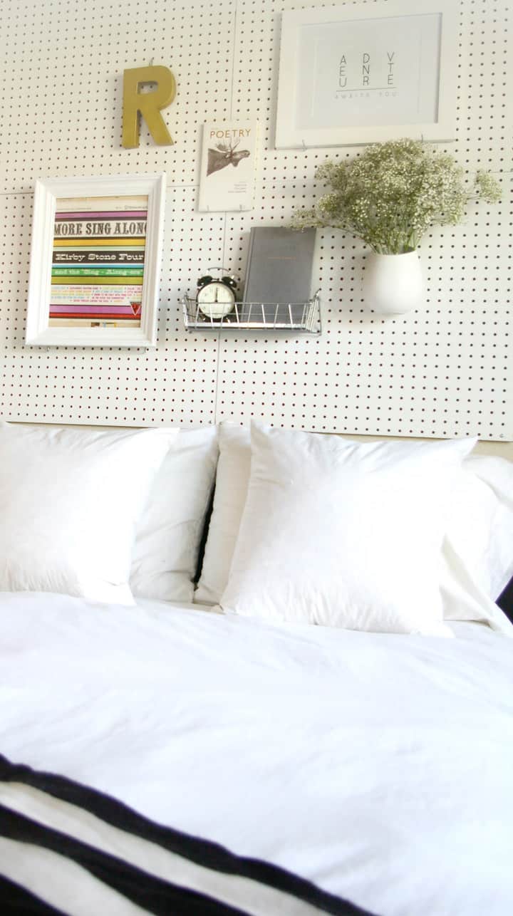 DIY Pegboard Headboard