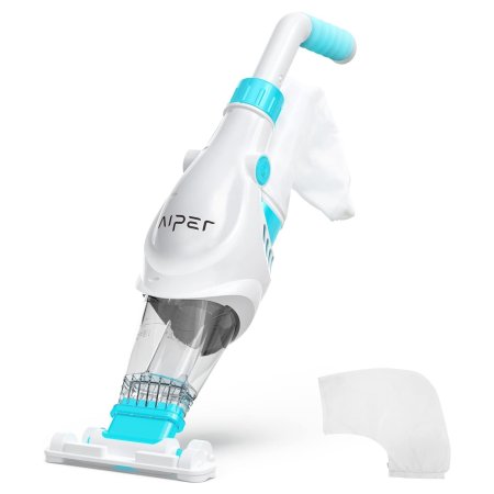  The Aiper Pilot H1 Cordless Pool Vacuum and extra filters on a white background.