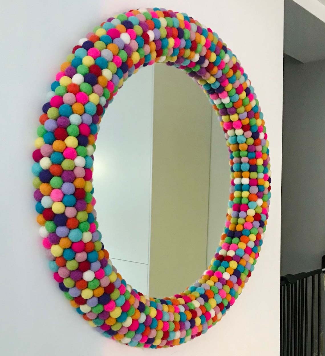 Black Friday Deals on Unique Home Decor Finds Option Rainbow Pom Pom Statement Mirror