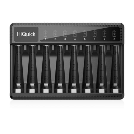  The HiQuick 8-Bay AA AAA Battery Charger on a white background.