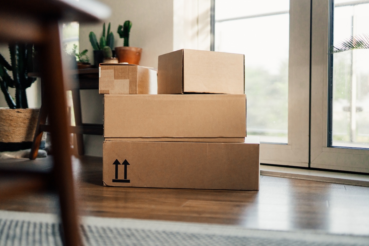 Several empty cardboard shipping boxes.