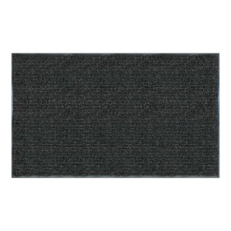  Black Recycled Rubber Rib Doormat on white background