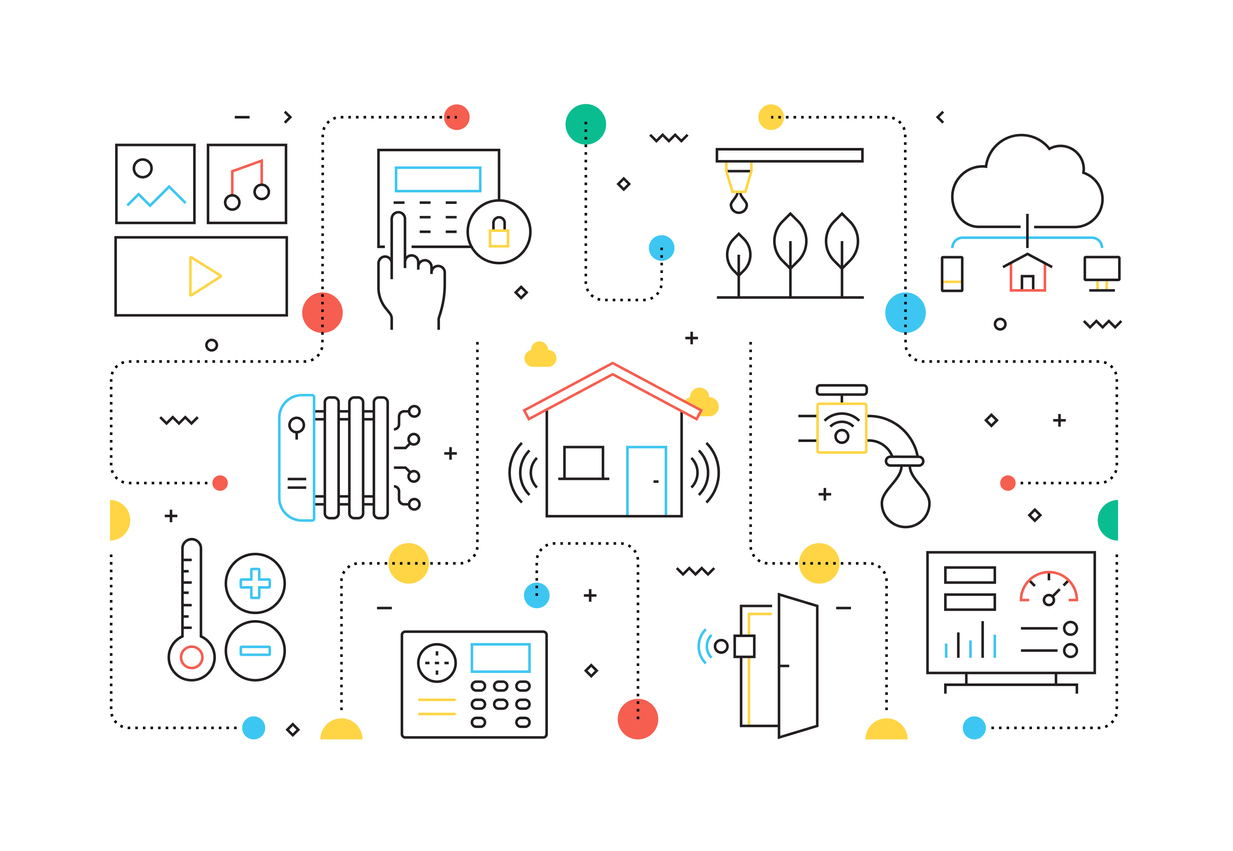 A graphic illustrating the interrelated systems that make up a house.