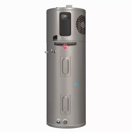  The Rheem Performance Platinum Hybrid Water Heater on a white background.