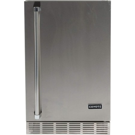  The Coyote 21-Inch Outdoor Refrigerator on a white background.