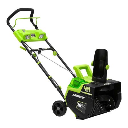  The Earthwise 18-Inch 40V 4Ah Lithium Snow Thrower on a white background