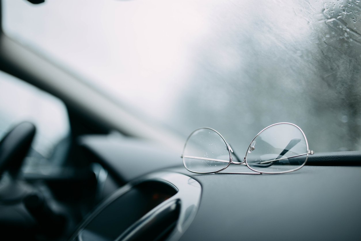 glasses for the driver in the car.