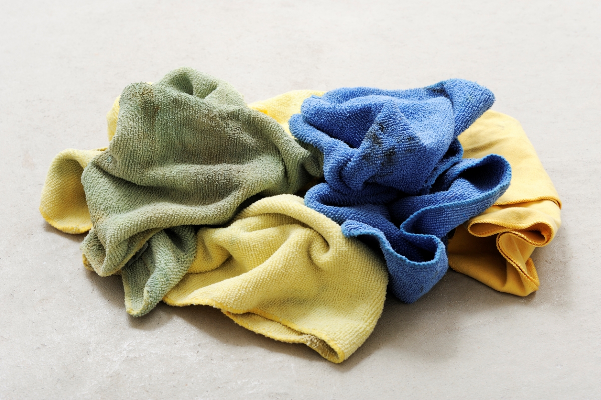 Used microfiber towels.