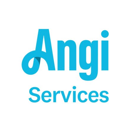  The words 'Angi Services' appear in light blue on a white background.