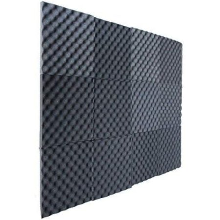  Twelve Izo Egg Crate Foam Acoustic Panels connected to make a large rectangular panel.