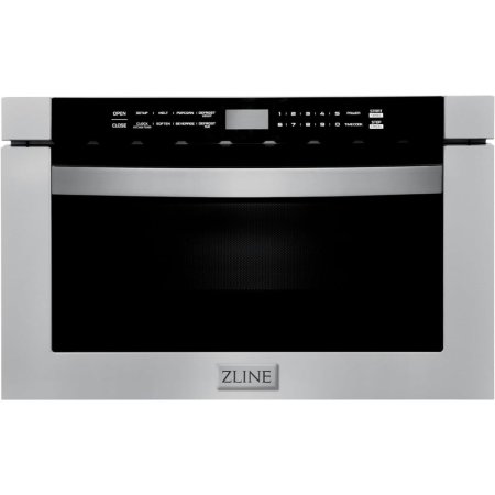  The ZLine 24" Built-in Stainless Steel Microwave Drawer on a white background.