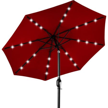  Best Choice Products Solar LED Lighted Patio Umbrella on a white background