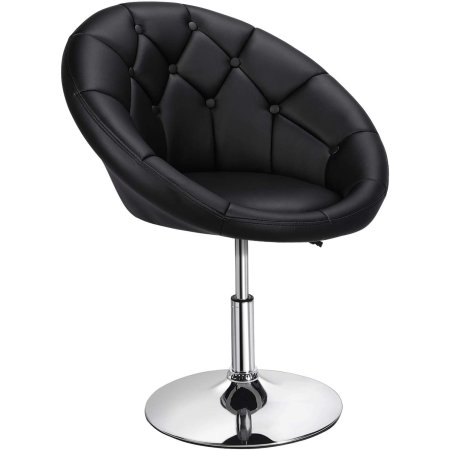  The Yaheetech Adjustable Tufted Barrel Swivel Chair on a white background.