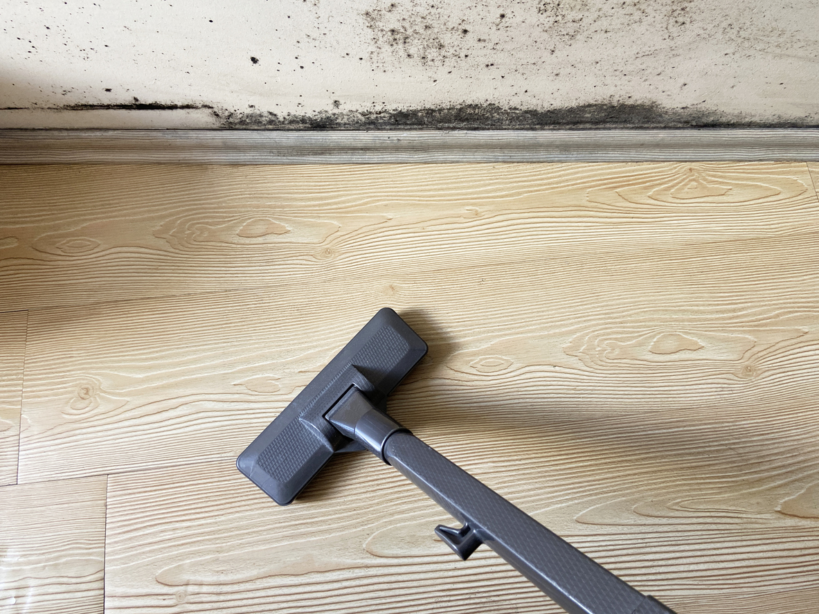 A close up of a tool cleaning a floor.