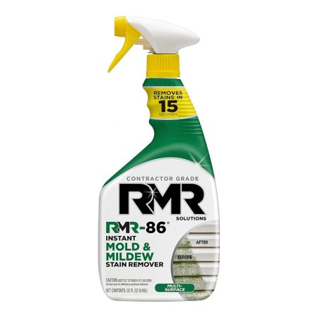  A spray bottle of RMR Solutions RMR-86 Instant Mold & Mildew Remover on a white background.