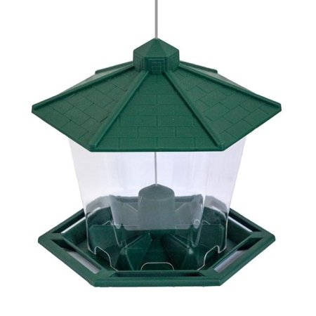  The Style Selections Hanging Hopper Bird Feeder on a white background.