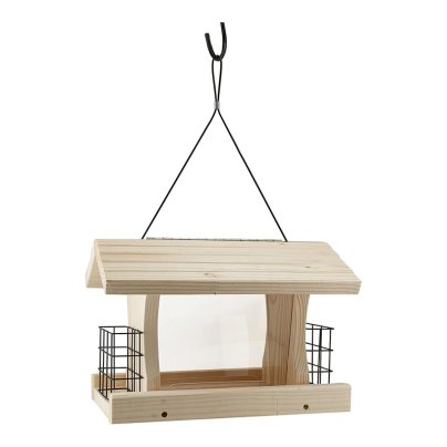 The Woodlink Deluxe Cedar Feeder With Suet Cages on a white background.