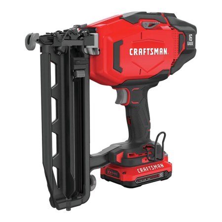  The Craftsman V20 Cordless 16 GA Finish Nailer Kit on a white background.