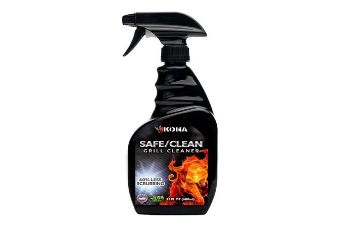  A spray bottle of Kona Safe/Clean Oven & Grill Cleaner on a white background.