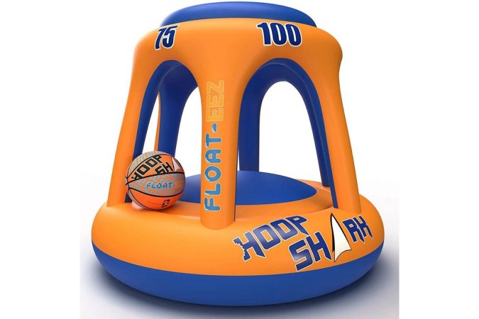  The Hoop Shark Swimming Pool Basketball Set on a white background.