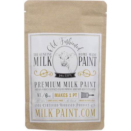 A bag of Old Fashioned Milk Paint Powder on a white background.